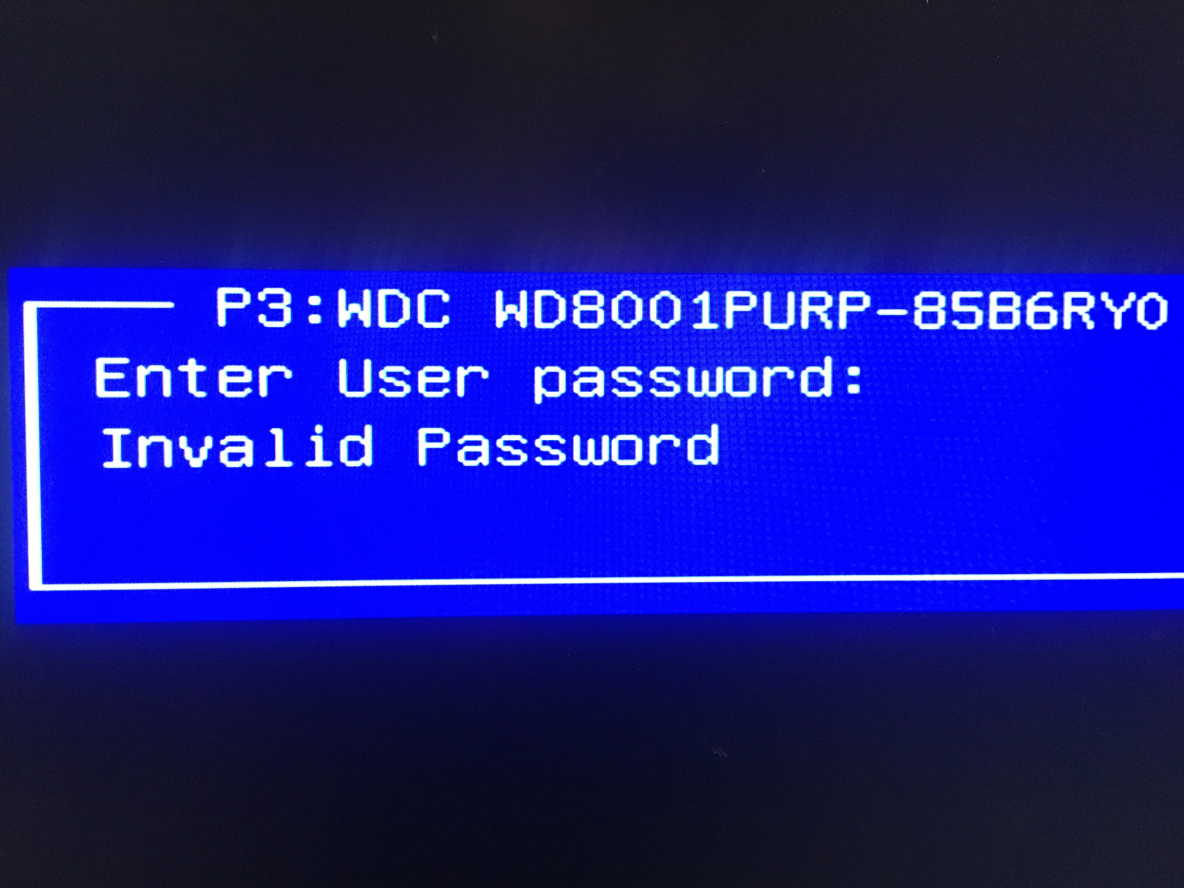 Western Digital Purple drive asking for password