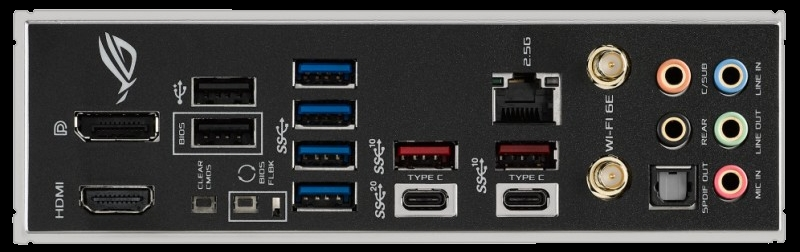 File:Asus ROG Strix Z690-F Gaming WiFi LGA 1700 ATX Motherboard back panel.png